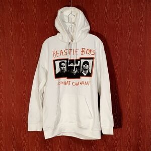 BEASTIE BOYS SO WHAT CHA WANT White Oversized Licensed Sweatshirt Hoodie UNISEX